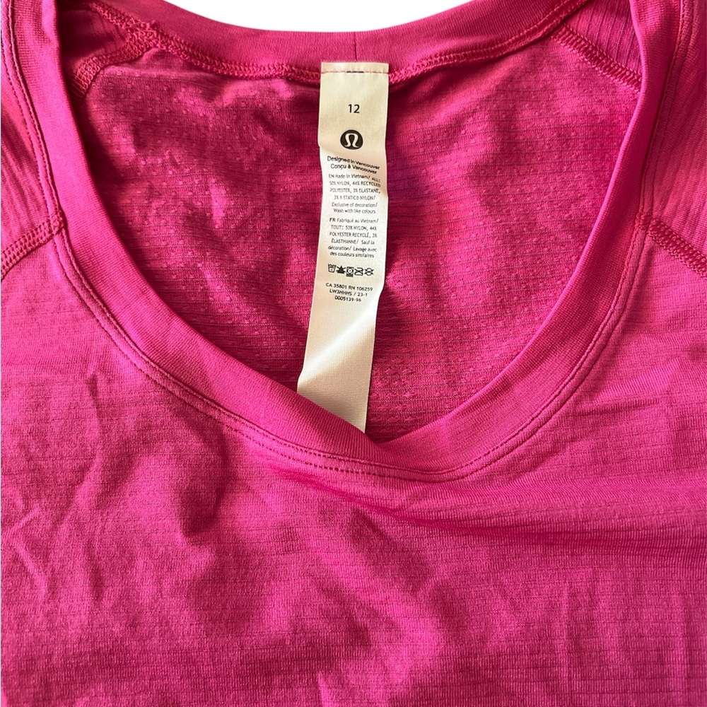 NWT  Lululemon Swiftly Tech Short Sleeve Shirt 2.0 in Sonic Pink size 12 - Picture 6 of 7